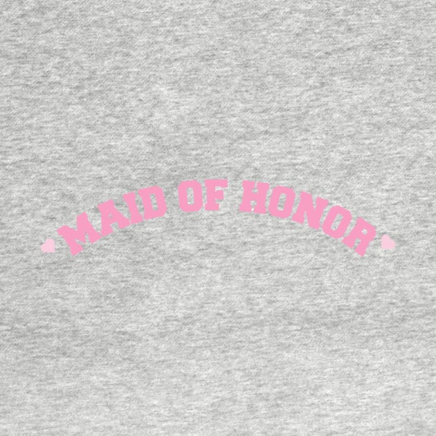 Maid of Honor Varsity Lettering with Hearts by Moon Ink Design